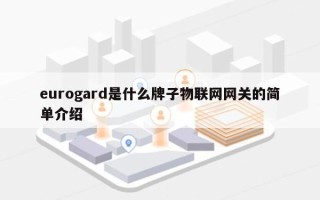 eurogard是什么牌子物联网网关的简单介绍
