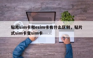 贴片sim卡和esim卡有什么区别，贴片式sim卡变sim卡