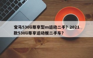 宝马530li尊享型m运动二手？2021款530li尊享运动板二手车？