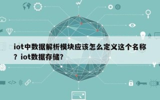 iot中数据解析模块应该怎么定义这个名称？iot数据存储？