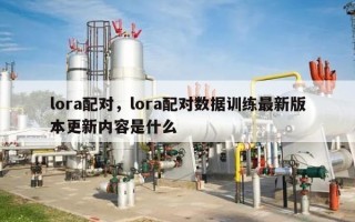 lora配对，lora配对数据训练最新版本更新内容是什么