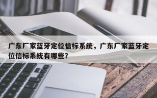 广东厂家蓝牙定位信标系统，广东厂家蓝牙定位信标系统有哪些？