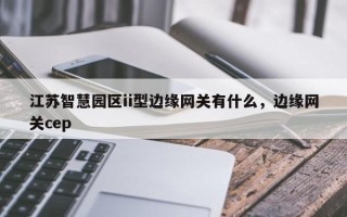 江苏智慧园区ii型边缘网关有什么，边缘网关cep