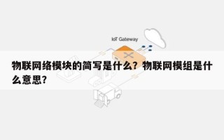 物联网络模块的简写是什么？物联网模组是什么意思？