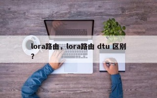 lora路由，lora路由 dtu 区别？