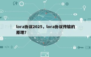 lora协议2025，lora协议传输的原理？