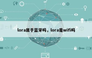 lora属于蓝牙吗，lora是wifi吗