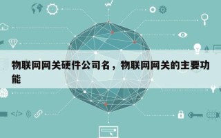 物联网网关硬件公司名，物联网网关的主要功能