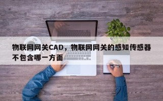 物联网网关CAD，物联网网关的感知传感器不包含哪一方面