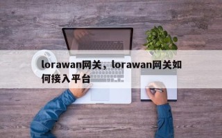 lorawan网关，lorawan网关如何接入平台